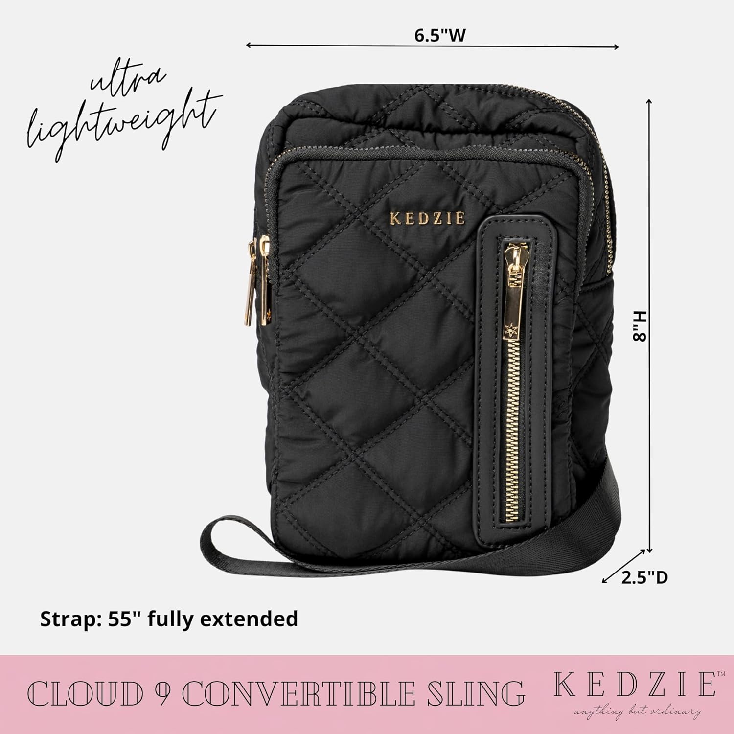 KEDZIE Quilted Puffer Crossbody Bag for Women Shoulder Lightweight Small Handbag - Image 3