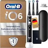 Oral-B iO 6 Plus Edition Electric Toothbrush with Magnetic Technology, 3 Replacement Brushes, 5 Cleaning Modes, Display & Travel Case, Black - 1