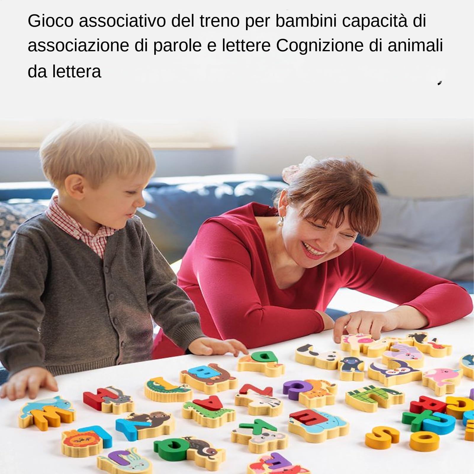 Puzzle Alfabeto Per Bambini - Giochi Educativi Animali In Legno | Gioco Didattico Unisex Per Età 3+ Anni Casa Scuola Viaggi Interni Esterni