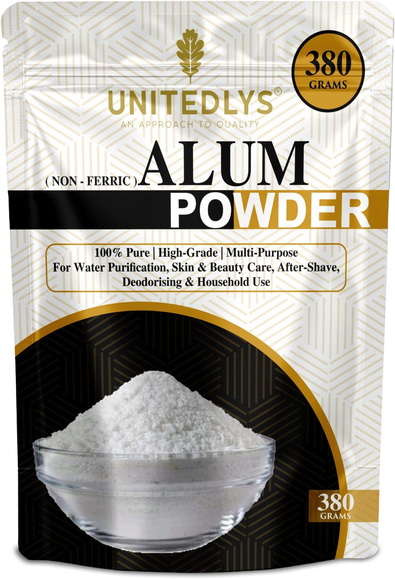 Unitedlys Pure Alum Powder For Face & Skin Tightening 380g | Organic Alum Stone Phitkari Powder For Natural Glow | Fitkari For Face Acne Care | Fitkari Stone For Skin & Pore Cleansing