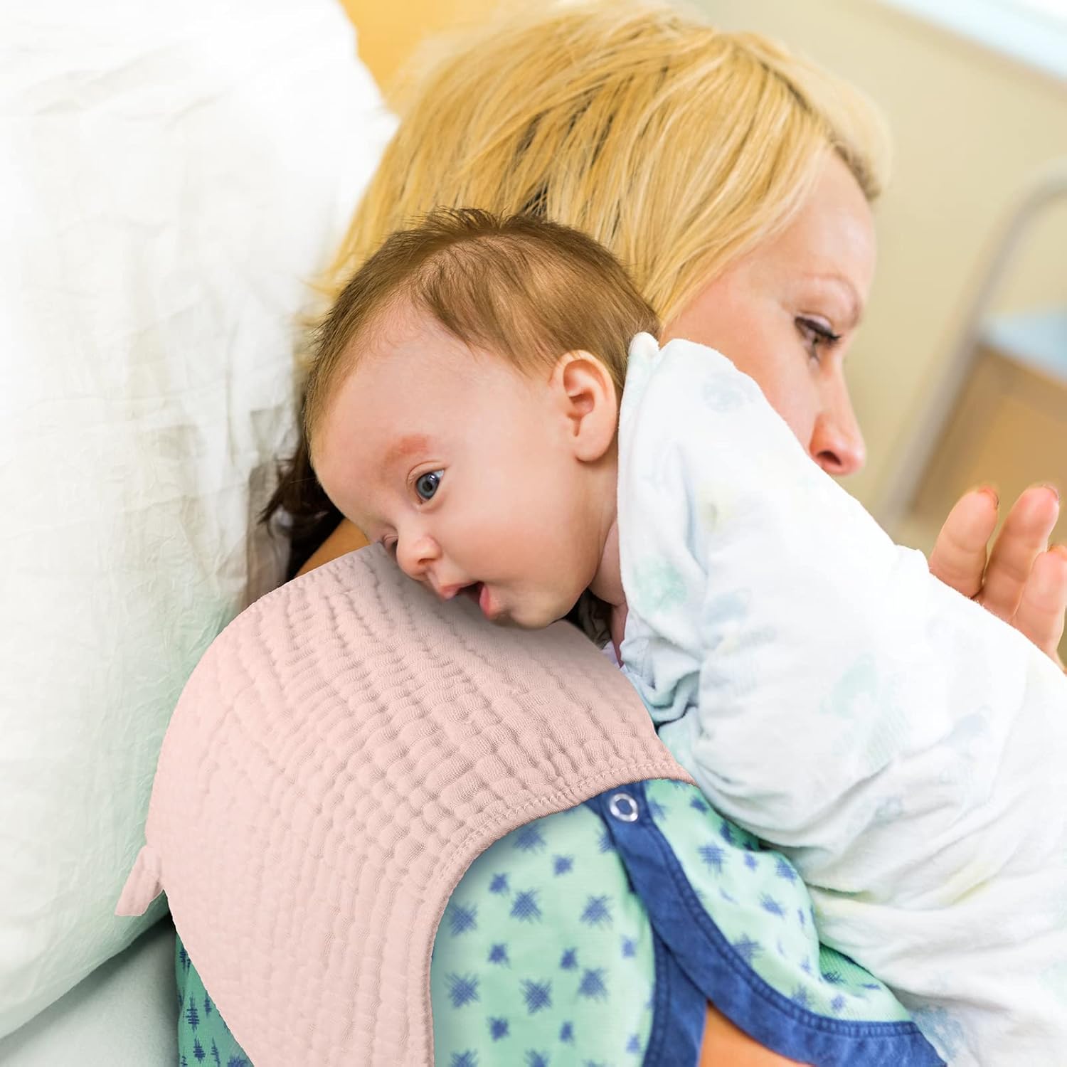 8 Packs Muslin Burp Cloths Large 20" x 10", 6 Layers Unisex Baby Absorbent 100% Cotton Burp Rags Colorful Muslin Washcloths for Baby Plain Soft Cotton Cloth for Babies Girls Boys(Pleasing Colors) - Image 6