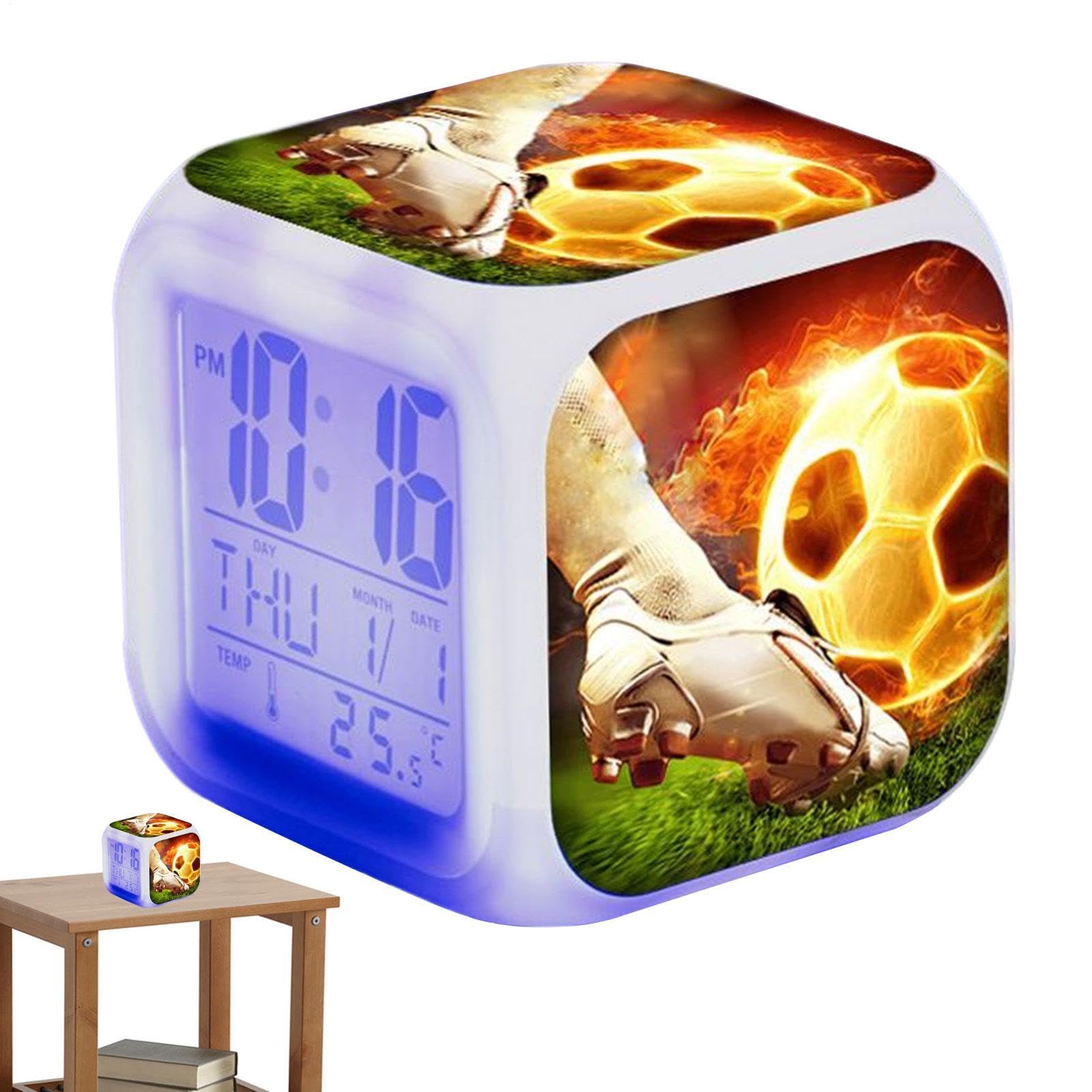 Réveil Football football et Horloge Lumineuse horloge, Accessoires de Chambre pour Garçons