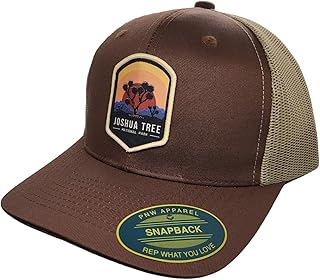 Joshua Tree Trucker Hat w/Mesh Backing National Park Woven Patch (Brown/Tan)