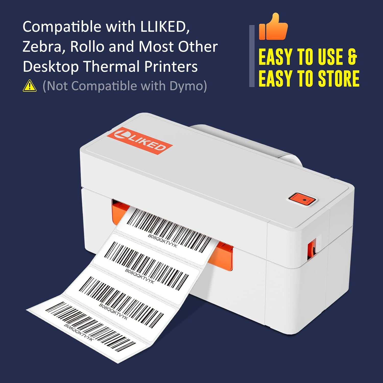 L LIKED 3" x 1" Direct Thermal Label, Permanent Adhesive Barcode Shipping Labels & Compatible with Rollo, Zebra and Other Desktop Printers (1 Roll, 1400 Labels) - Image 7