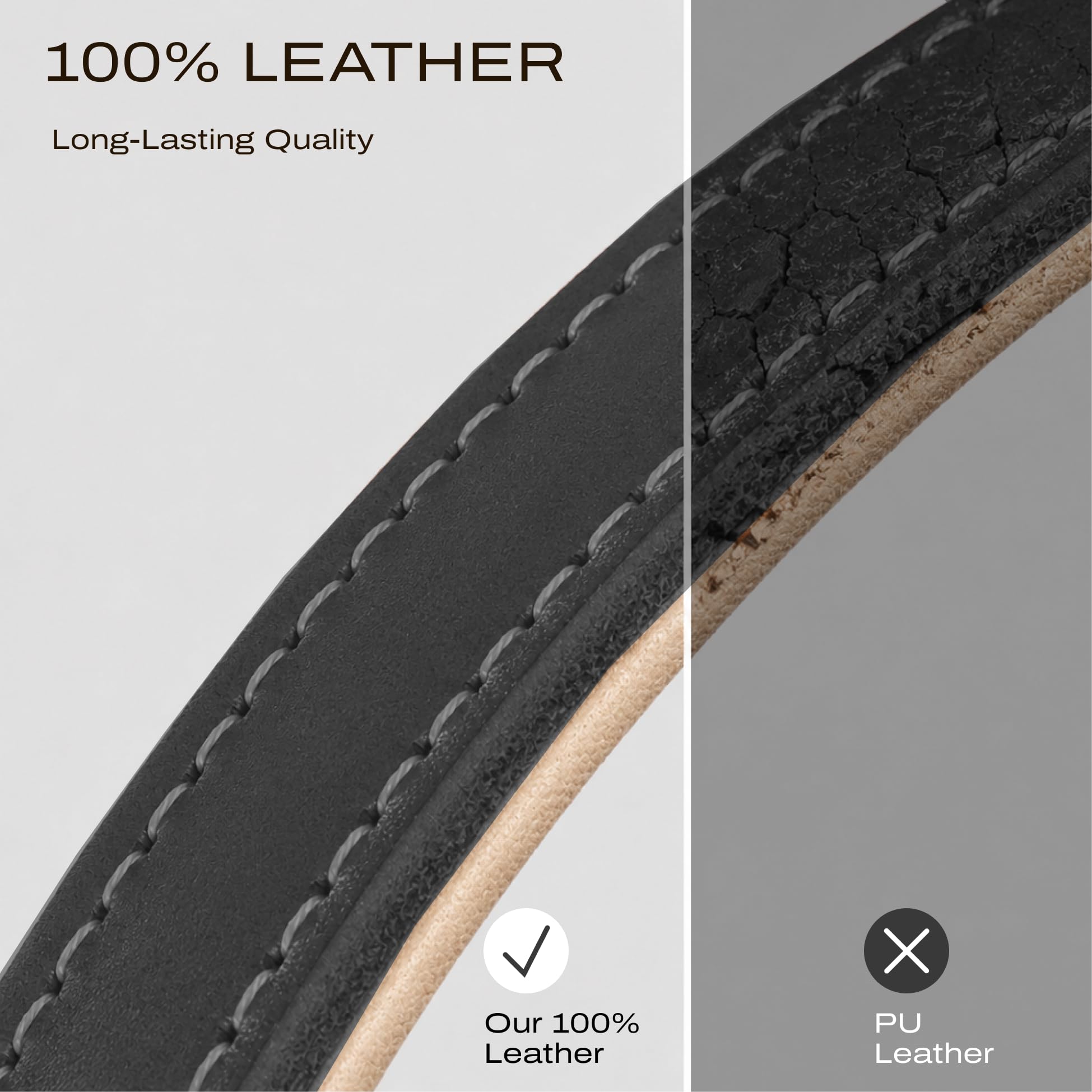 C Coiro Sangle fine en cuir avec libération rapide, sangle d'épaule réglable pour appareil photo reflex numérique compatible avec Fuji Sony Nikon Leica Canon Rembourrée Noir