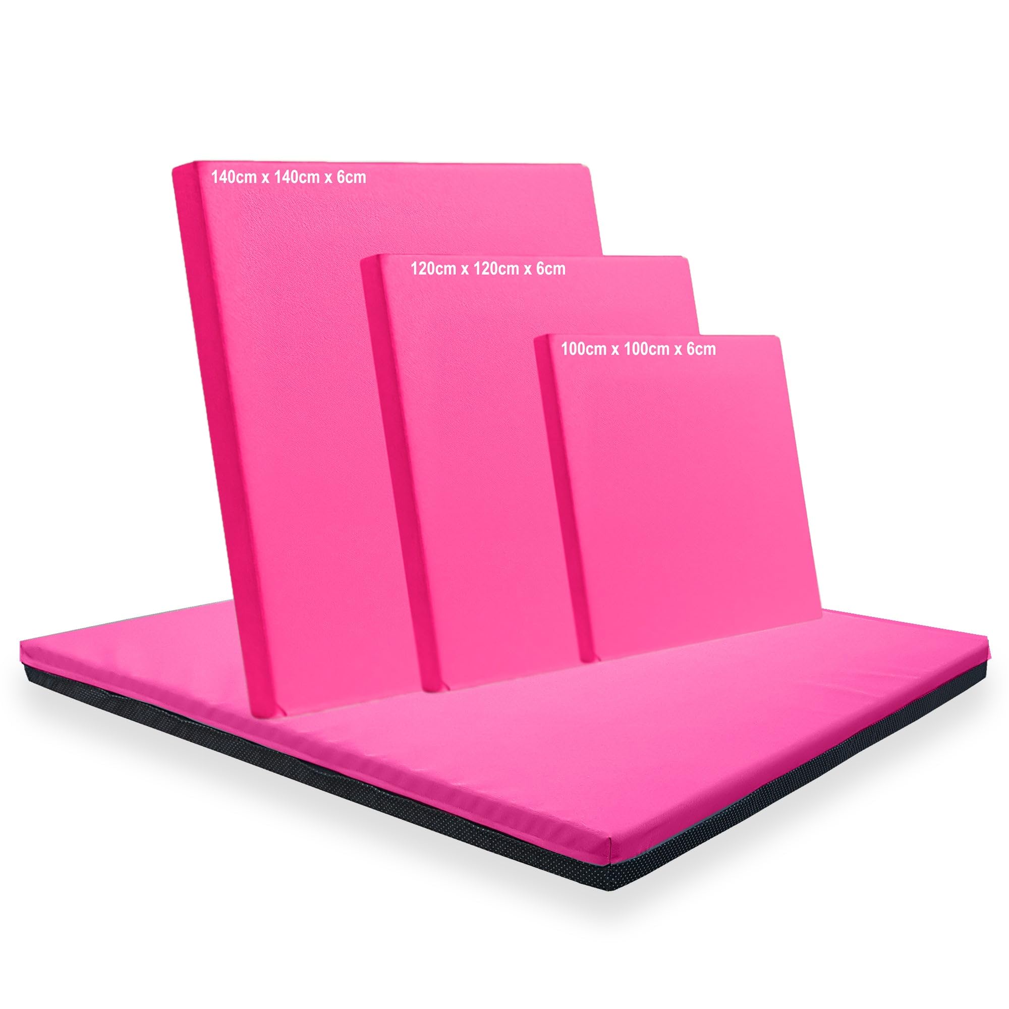 Non Slip Gymnastics Exercise Soft Play Floor Mat For Yoga Aerobics Landing Crashing Training Safe Space for kids (Pink, 100cm x 100cm x 6cm)