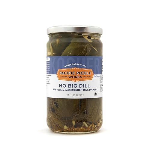 Miniatura 3 de Sin eneldo grande - Encurtidos clásicos de eneldo kosher estilo delicatessen, trozos crujientes de encurtidos gourmet agrios, sin OMG, sin azúcar,