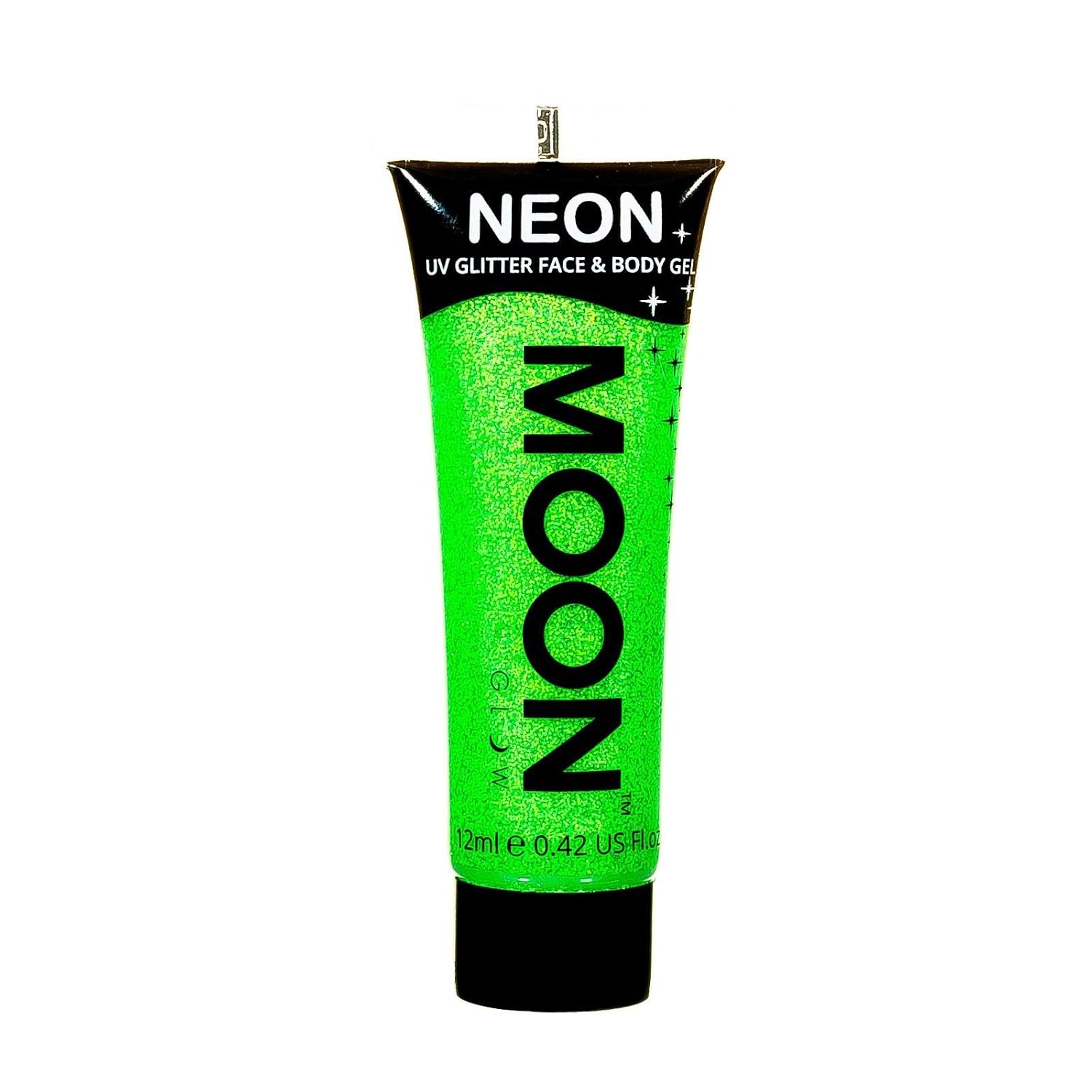 Moon Glow - Neon UV Glitter Face & Body Gel - 12ml Green   Glitter Face Paint