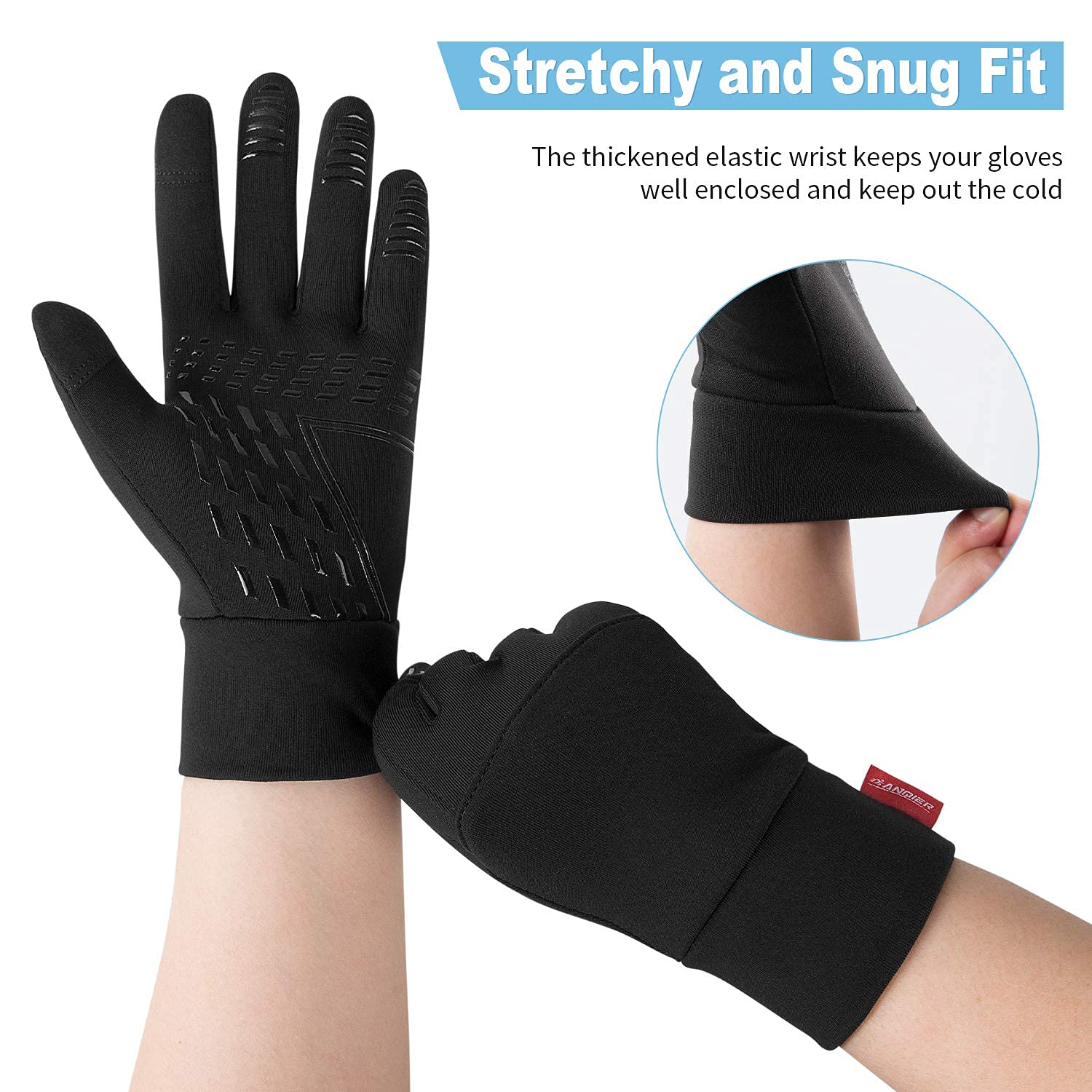 Lapulas Fahrradhandschuhe Touchscreen Handschuhe Herren Damen Winddichte Laufhandschuhe rutschfest Sporthandschuhe Warm Winterhandschuhe für Joggen Laufen Radfahren usw