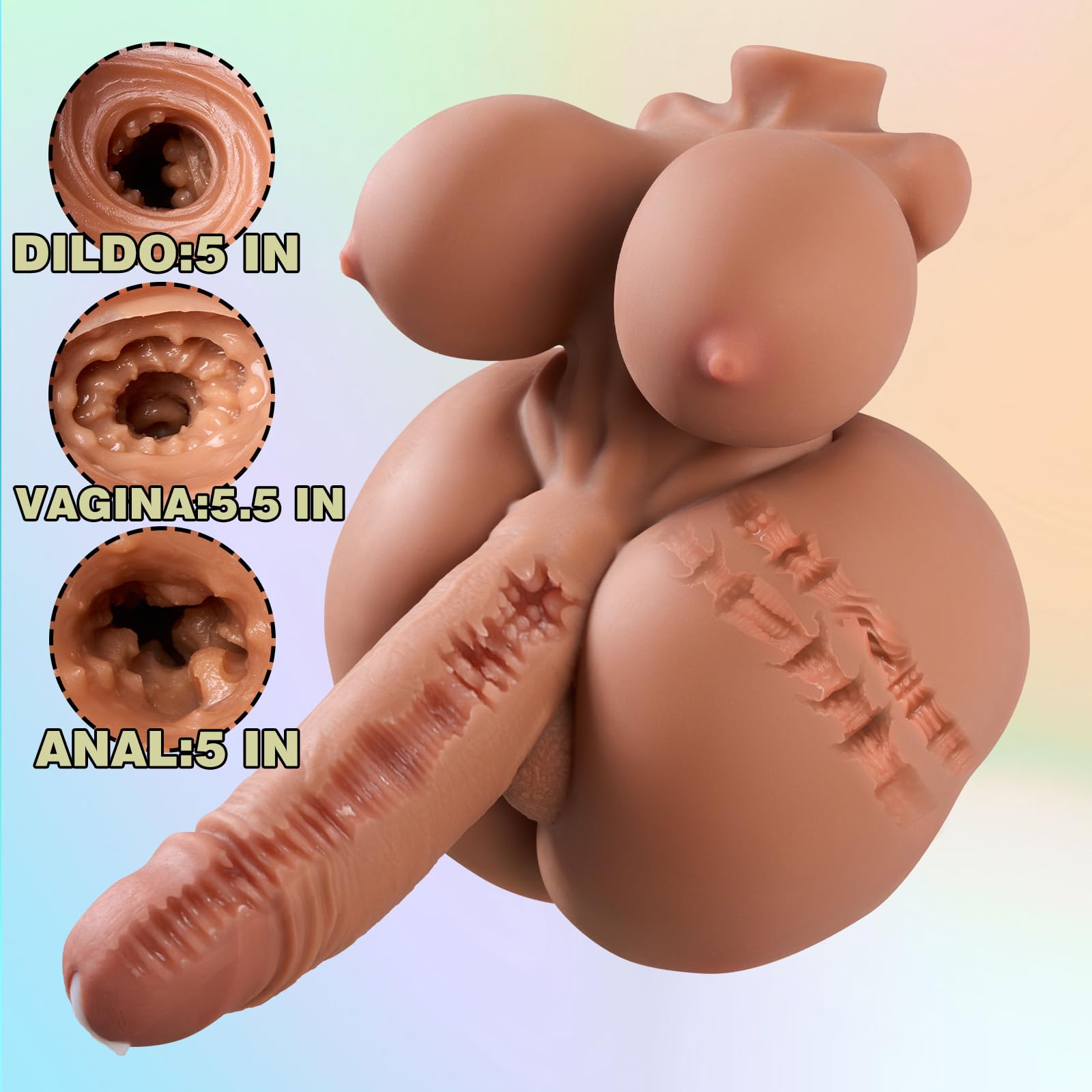 Amazon.com: Clarerupt 3 in 1 Shemale Sex Doll Trans Sex Toy with Penetrable  Dildo and Pussy Ass, FUTA Sex Doll Torso Male Masturbator with Boobs, 3  Channels Male Sex Toys for Men