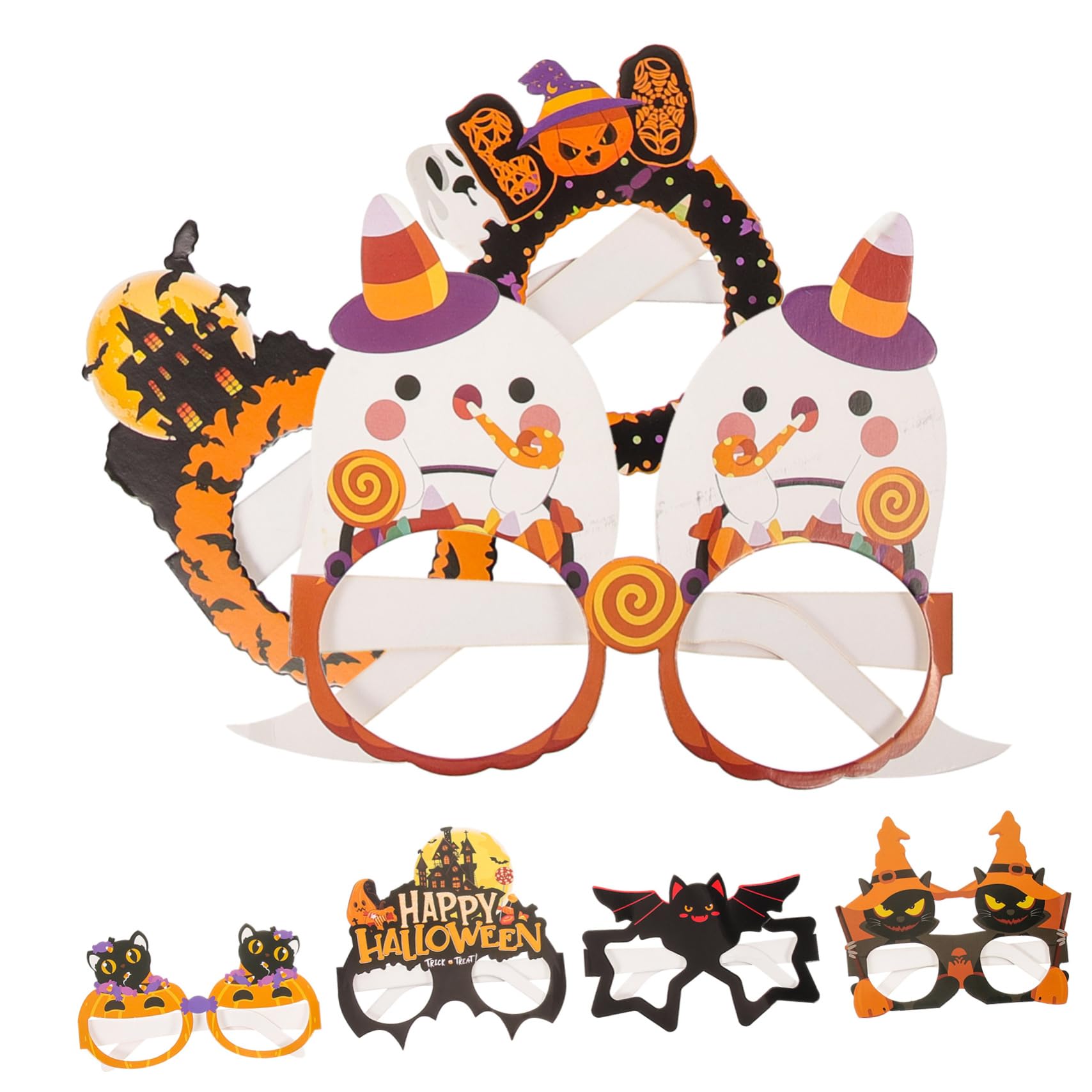 FOMIYES 6pcs Halloween Decorative Glasses Light Funny Eyewear Props for Party Cosplay Photo Shoot