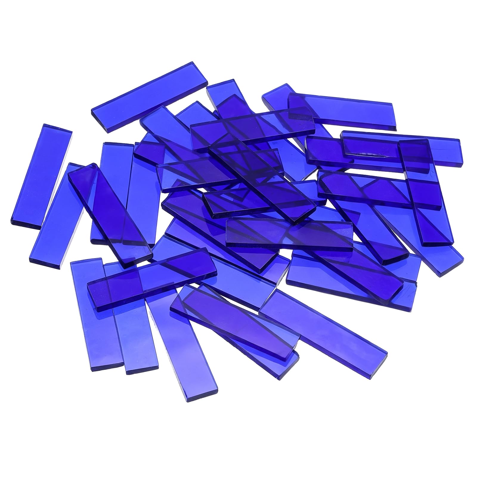 sourcing map Stained Glass Strip, Clear Dark Blue Mosaic Tiles 300g/10.59 oz