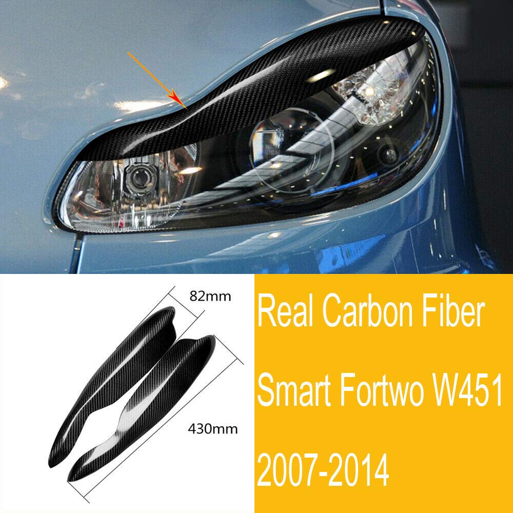 Autoadesivo per palpebre per in fibra di carbonio per Smart Fortwo W451 2007-2014