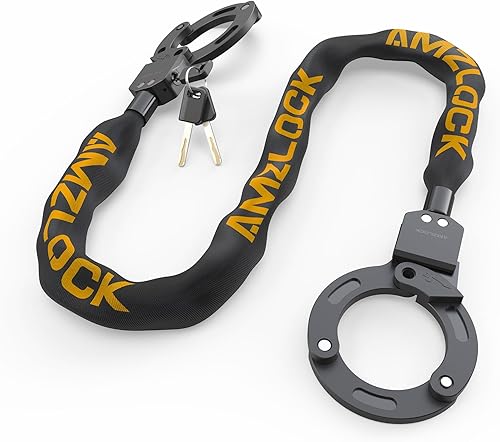 Cerradura para scooter, 35.4 in, Scooter E con bolsa colgante impermeable, cerraduras de alta seguridad, bloqueo de bicicleta con un botón,