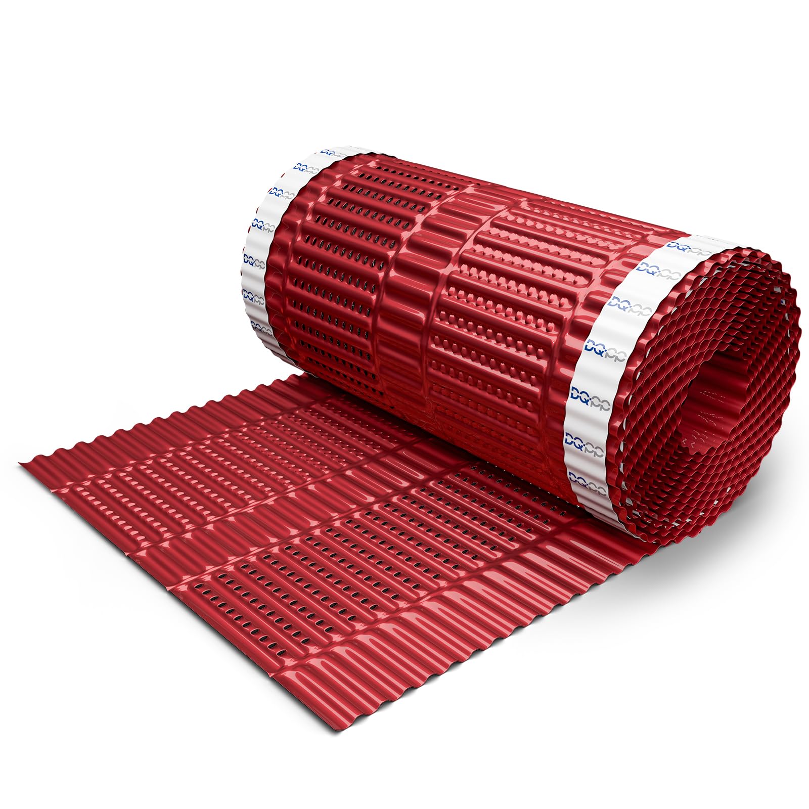 5m x 300mm Rosso marrone SOTTOCOLMO VENTILATO realizzato in alluminio pieghettato, rivestito con vernice poliestere strisce adesive butiliche impermeabilità sigillatura RAL 3011 [500cm x 30cm]