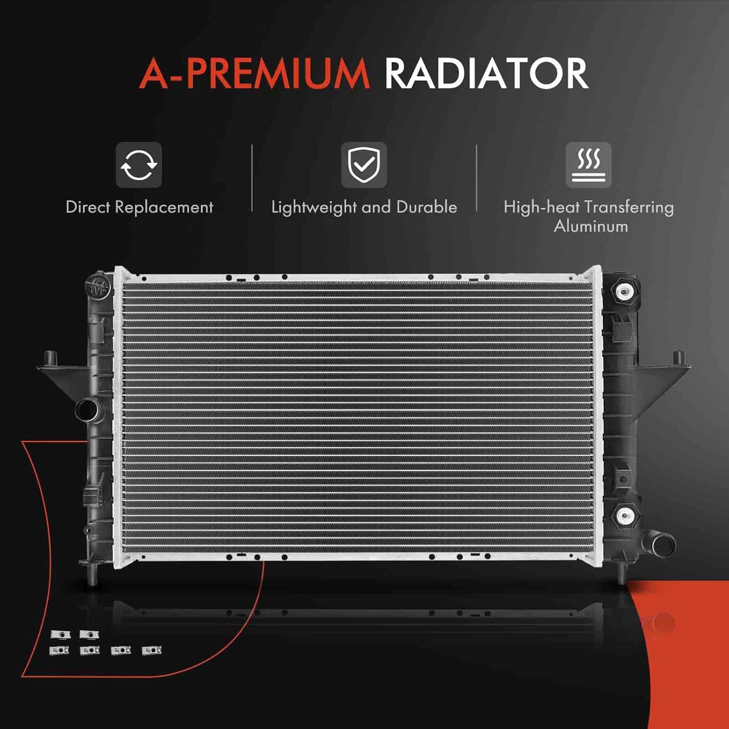 A-Premium Engine Coolant Radiator with Oil Cooler Compatible with Saturn SC1 SC2 SL SL1 SL2, 1994-2002 L4 1.9L, SW1 1994-1999, SW2 1994-2001, L4 1.9L, Automatic Trans.