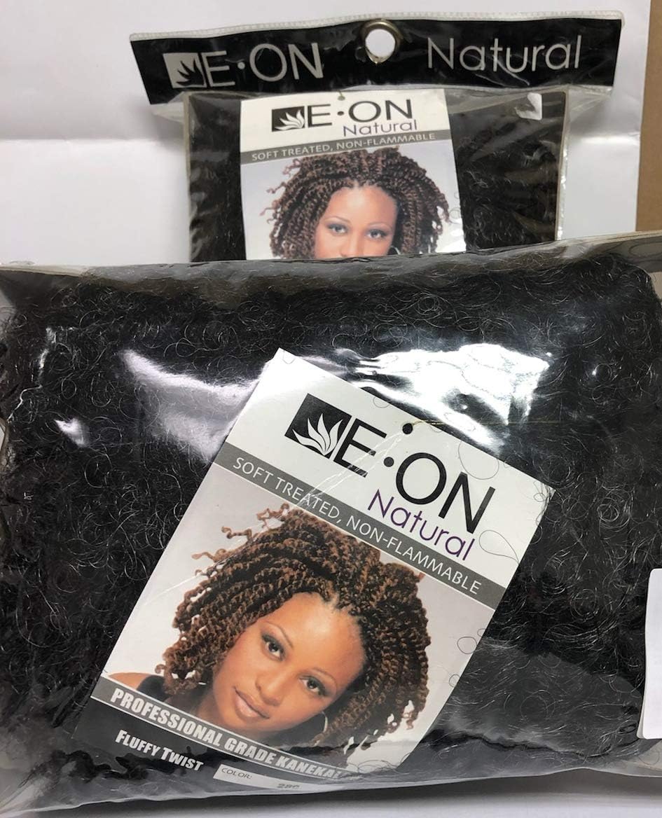 EON Fluffy Twist Braiding Hair (280 - Black w/5% Gray) with FREE: / Argan Oil/Shampoo/Conditioner