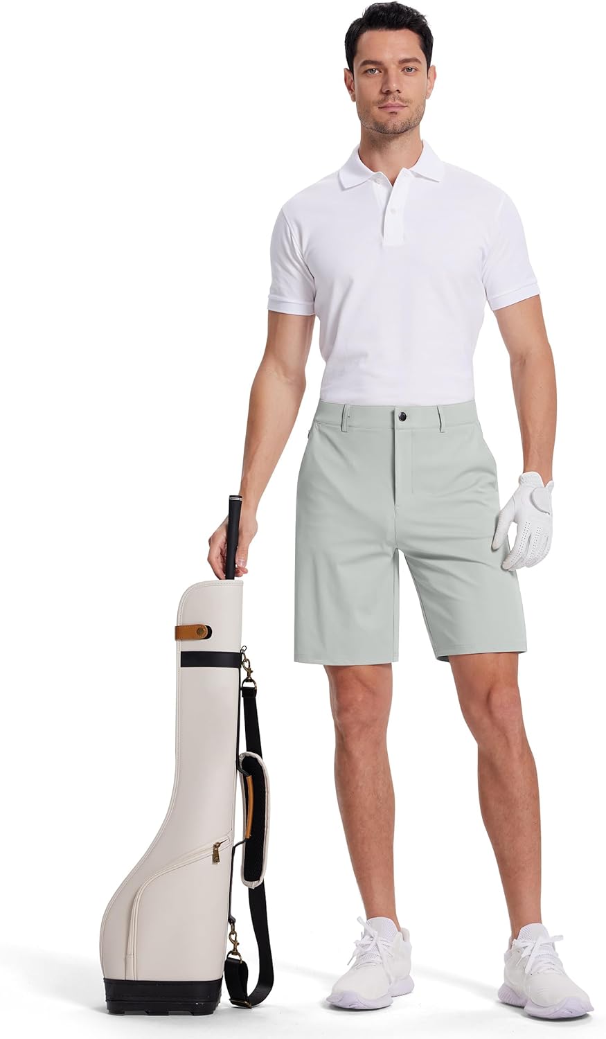 Mens Golf Dress Shorts 9 Inch with 5 Pockets Stretch Lightweight Quick Dry Men's Flat Front Shorts for Work Casual - Image 5
