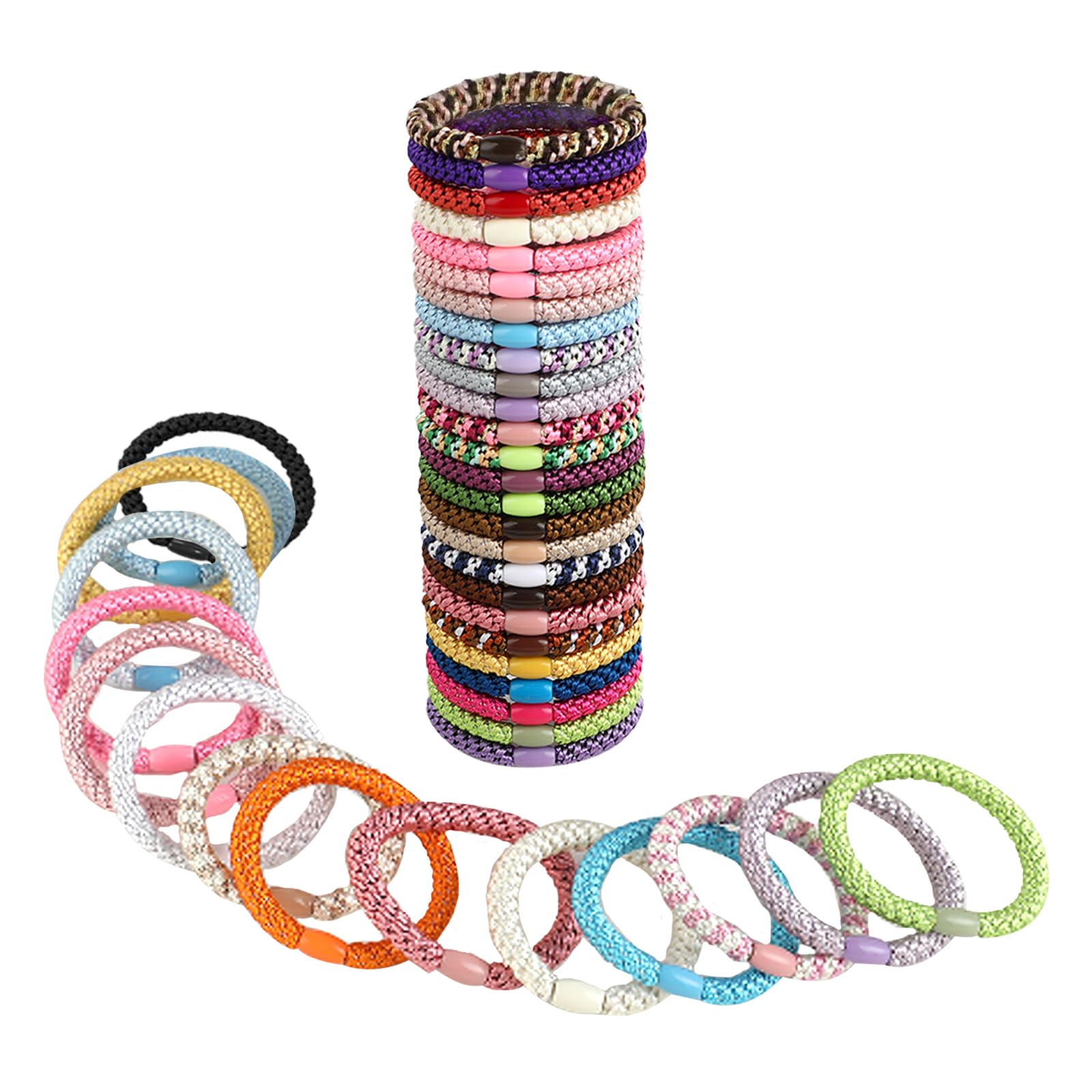 Kievano Haargummi Damen 42 Stück, Bunte Zopfgummis Ø 6cm, Elastische Haarbänder für Dickes, Lockiges & Glattes Haar, Stylische Pferdeschwanzhalter für Frauen & Mädchen