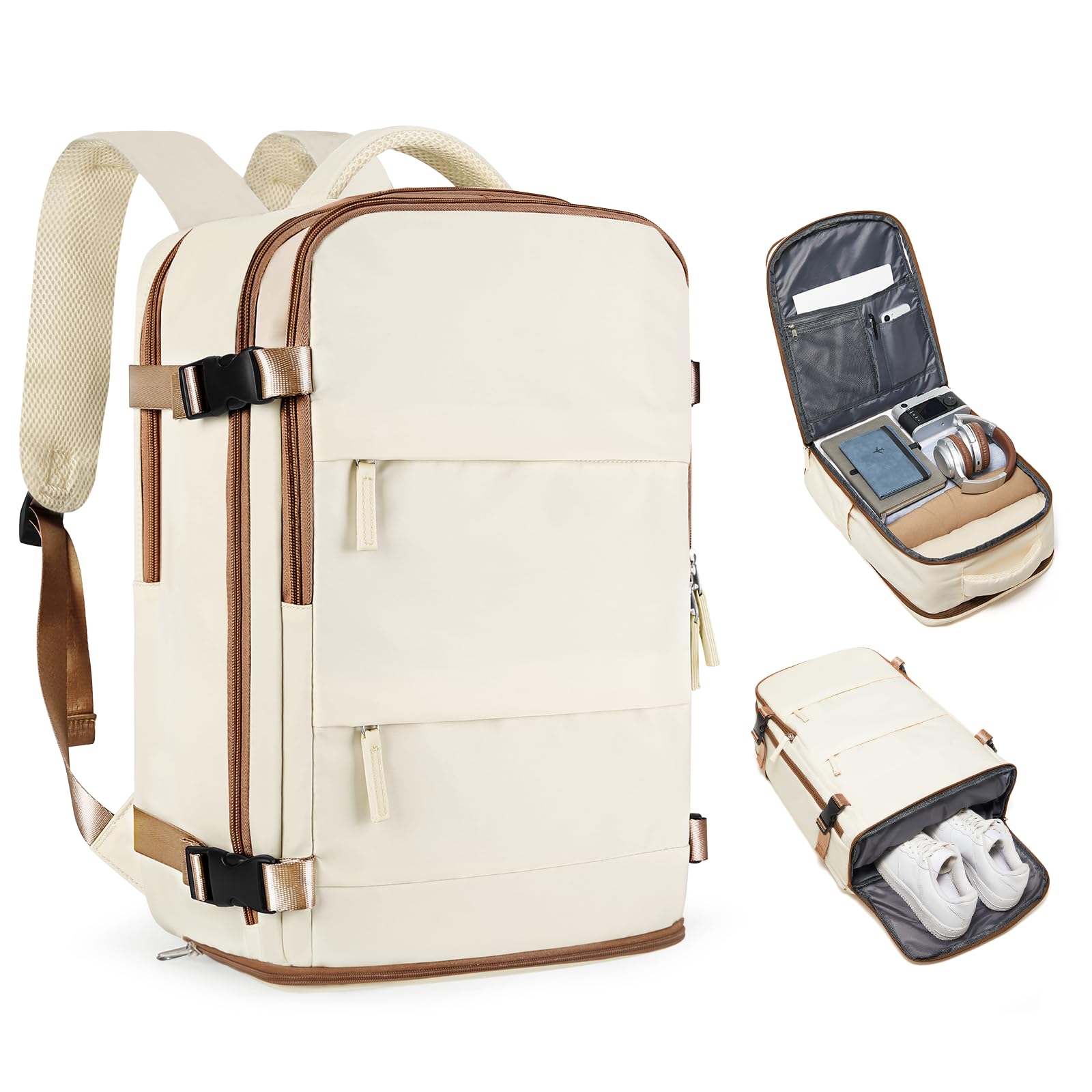 coofay Travel Backpack Carry on Flight Approved Mochila De Viaje Personal Item Travel Bag Backpacks for Travel Backpacks for Men Women Carry on Backpack for Airplanes 18x14x8 Inches Travel Bag