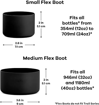 Hydro Flask Bottle Boot Bottom Protector Sleeve Silicone Water Bottle Accessory Medium Black
