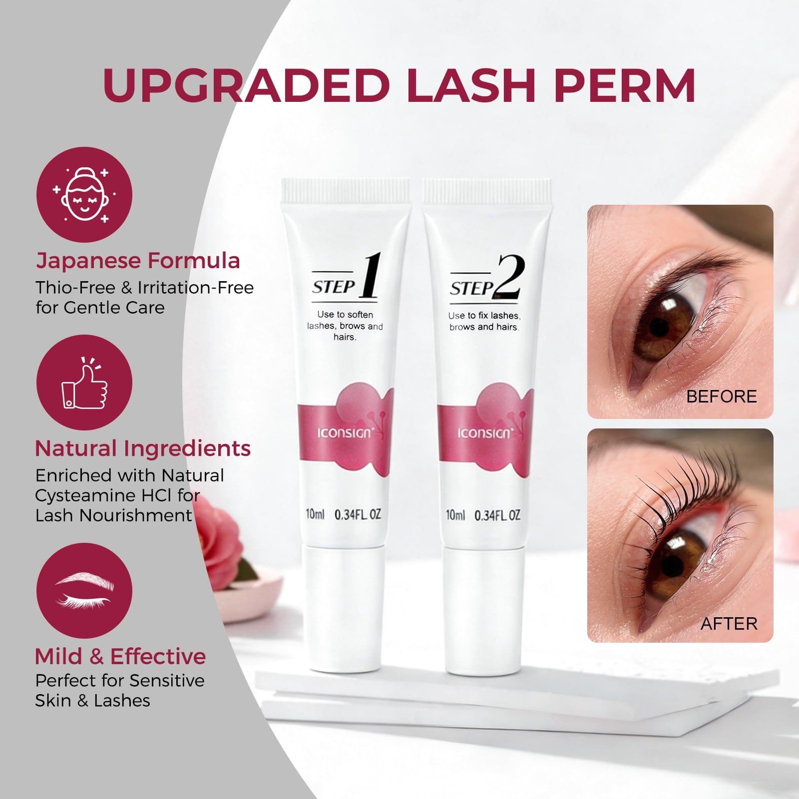 ICONSIGN Kit 2-in-1 per il Lifting delle Sopracciglia con Formula a Base di Estratti Vegetali – Balsamo Permanente e Stilizzante Professionale, Durata 8-10 Settimane