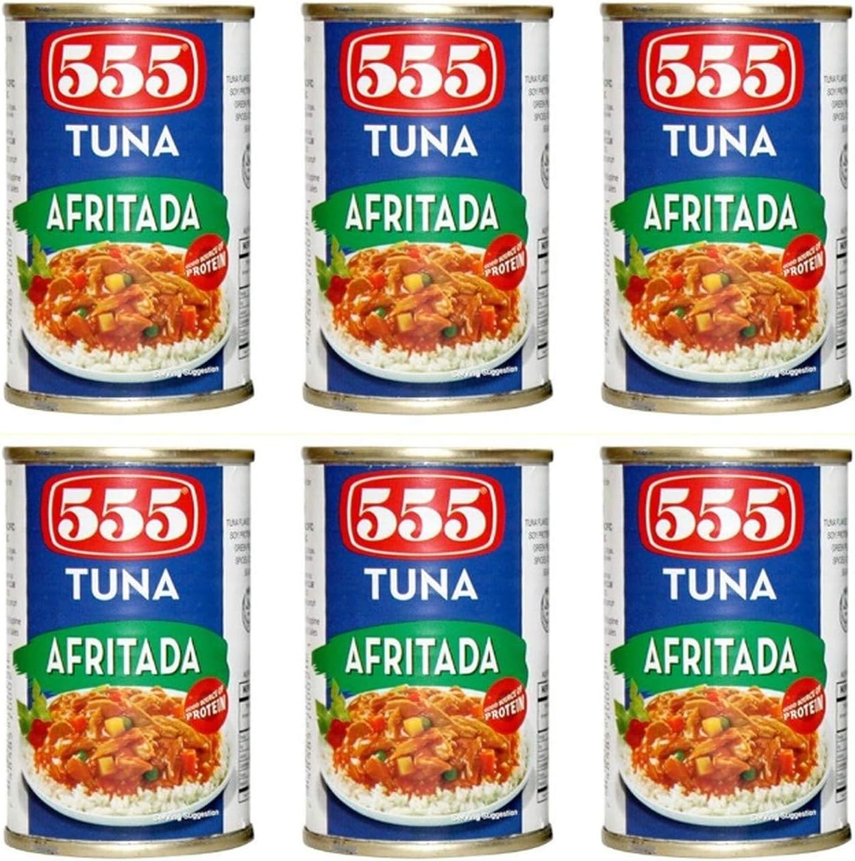 555 Canned Tuna Flakes 6 Pack (Afritada)