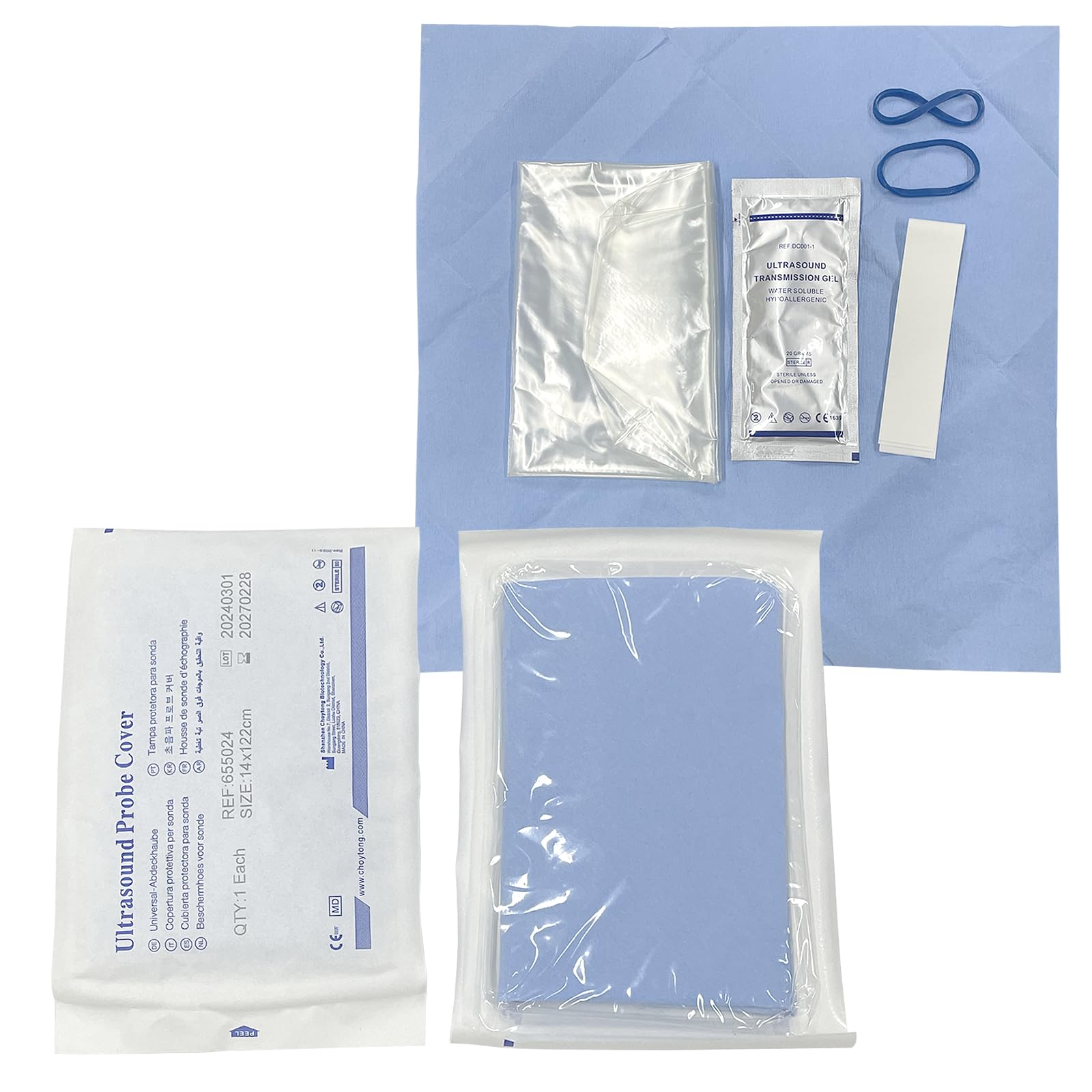 MEDISS Ultrasound Probe Cover, 5.5" x 48", Sterile Disposable Latex-Free, Individually Packaged (50 Covers)