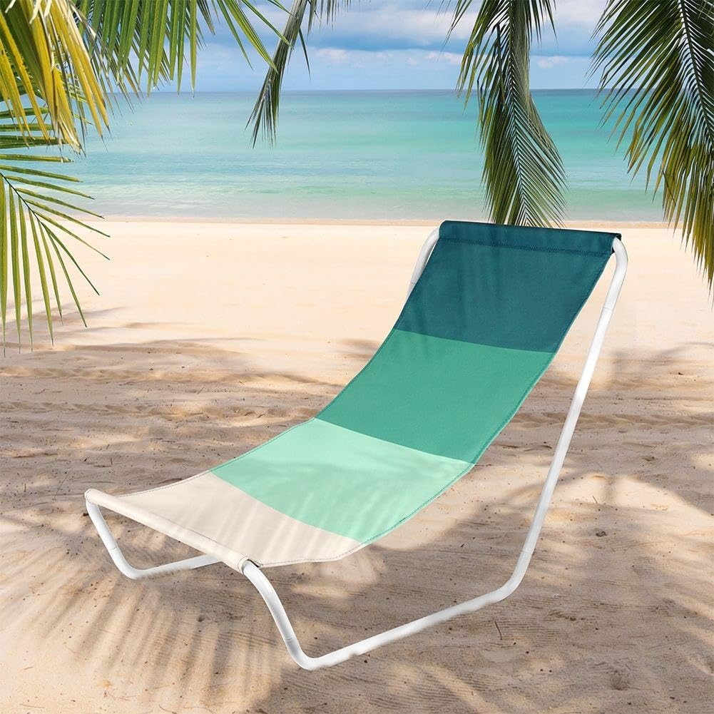 Vilde - Ligstoel, zonnebed, inklapbaar - ligstoelen - inklapbare tuinligstoel, tuinligstoel, ligstoel, balkon, balkonligstoel, strandstoel draagbaar, blauw groen