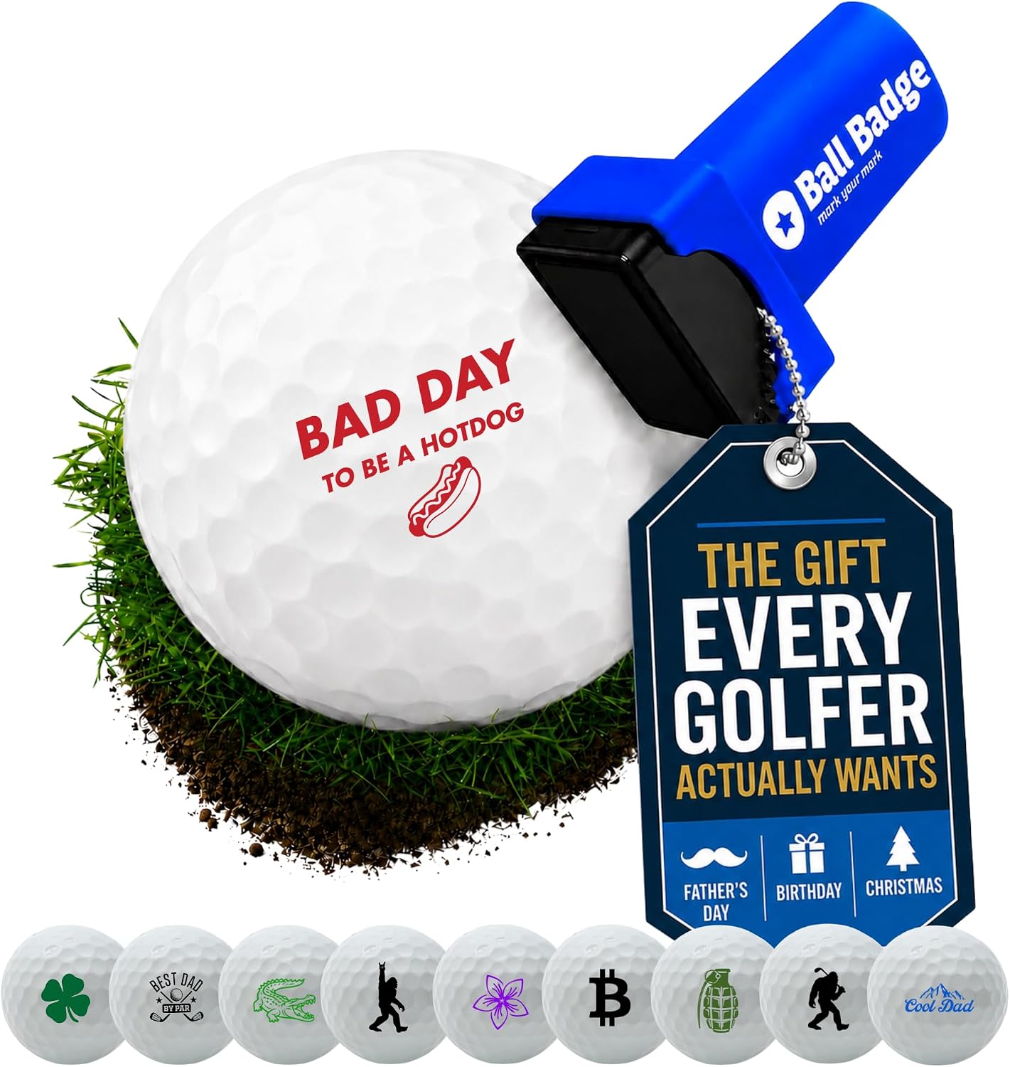 Ball Badge Golf Ball Stamp, Icon Series Self-Inking Ball Marker