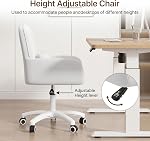 Modern Velvet Vanity Chair, Adjustable Height, 360° Swivel with Caster Wheels, High-Back Office Desk Chair with Soft Armrests and Lumbar Support, for Bedroom Makeup Table and Home Workspace