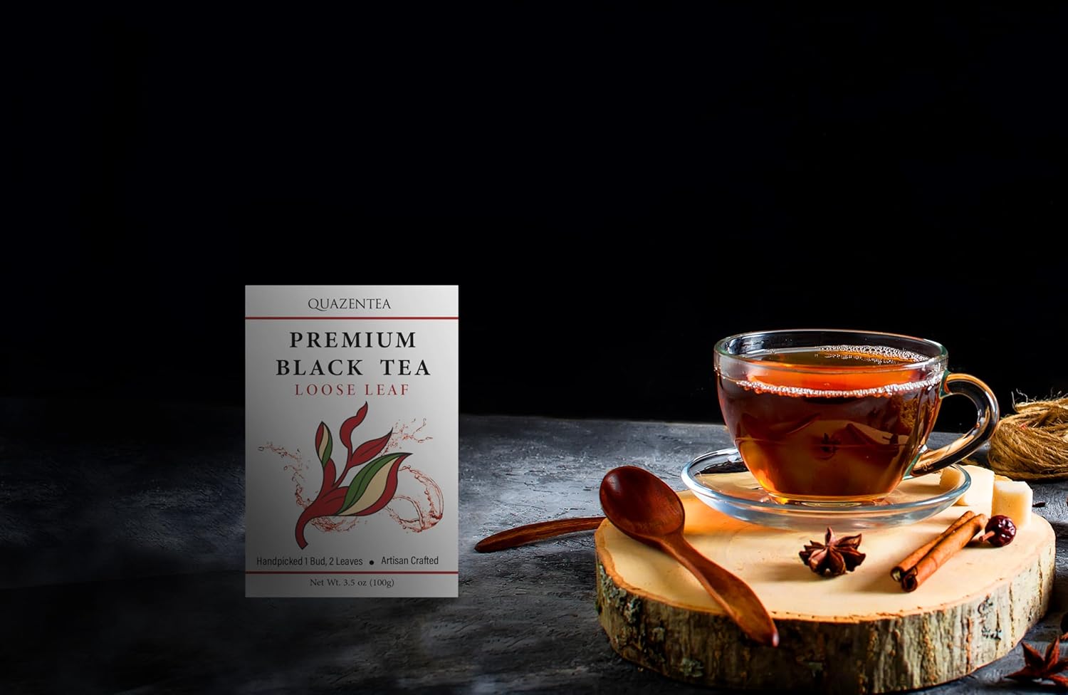 Quazentea Premium Black Tea Loose Leaf 3.5oz (100g) – 100% Natural, Fruity Aroma, Smooth, Tasty & Slightly Sweet – Vietnamese High Mountain Darjeeling-Style Tea - Image 8