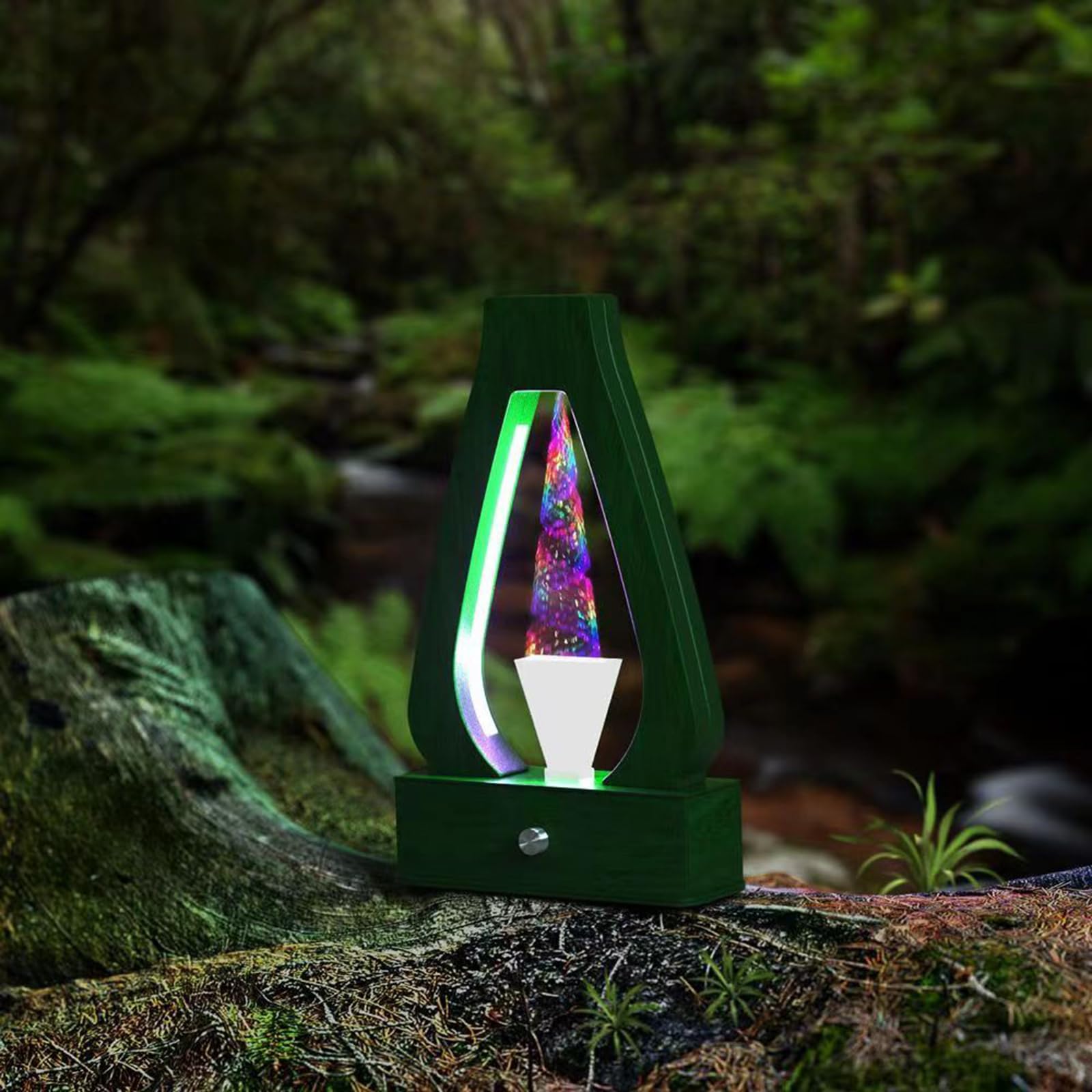 Lampki nocne w kształcie zwierzątek, Lewitująca żarówka z kroplami wody, unosząca się lampa biurkowa LED, 10 trybów przepływu(Green)