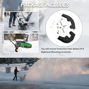 XTPTFABS Protection Pads Skids,Snow Thrower Wear Pads,1Set