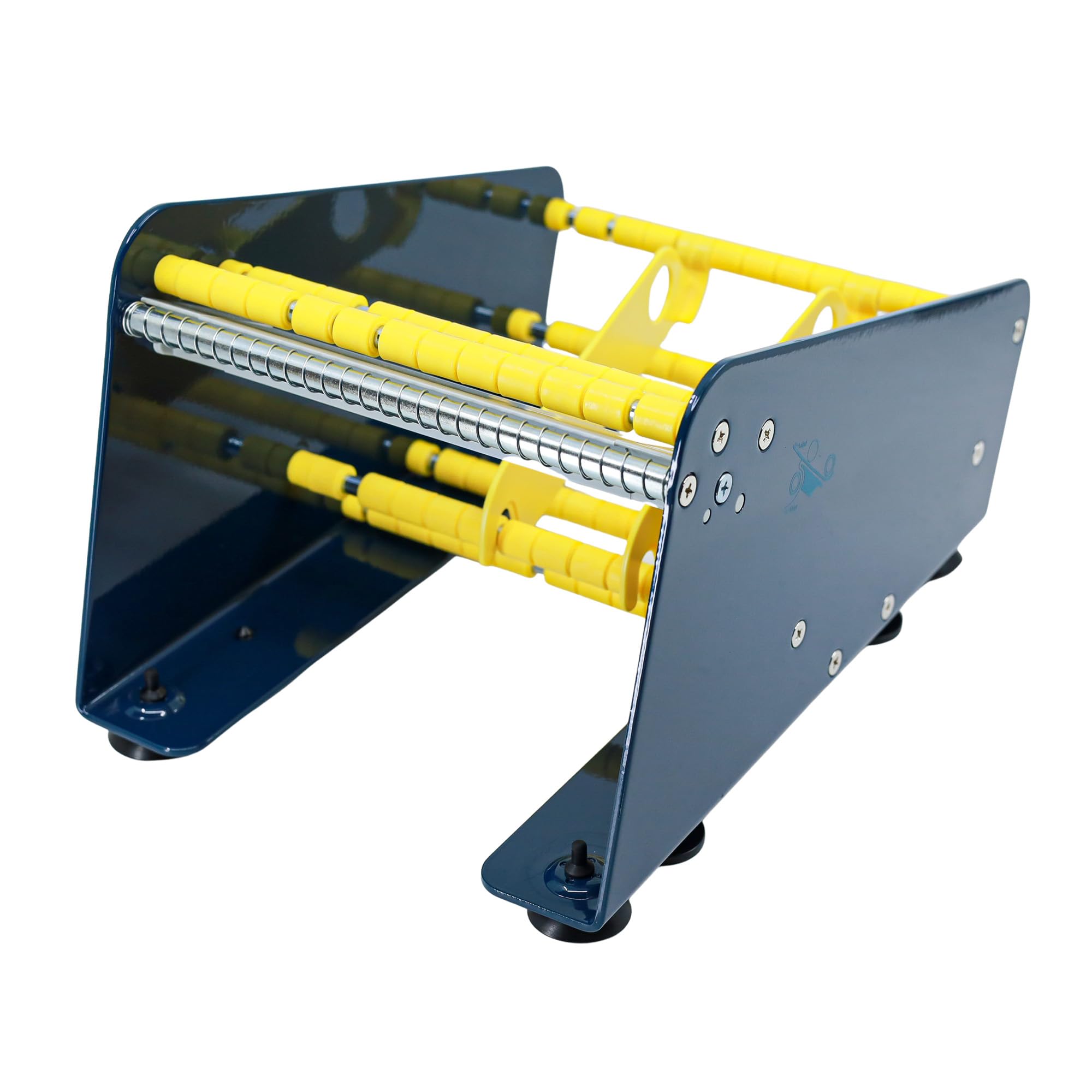 Etikettenspender | Manuelles Tischgerät für einseitige & doppelseitige Klebepunkte, Etiketten | Robust aus Stahl | Labelspender (163 mm breit | mit Rollentrenner)