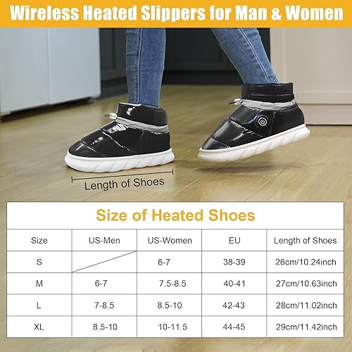 Miniatura 5 de Heated Slippers Women Men Foot Warmer Shoes Wireless High Top Non-Slip Breathable Electric Heating Slipper with Rechargeable 5000mAh Battery Winter