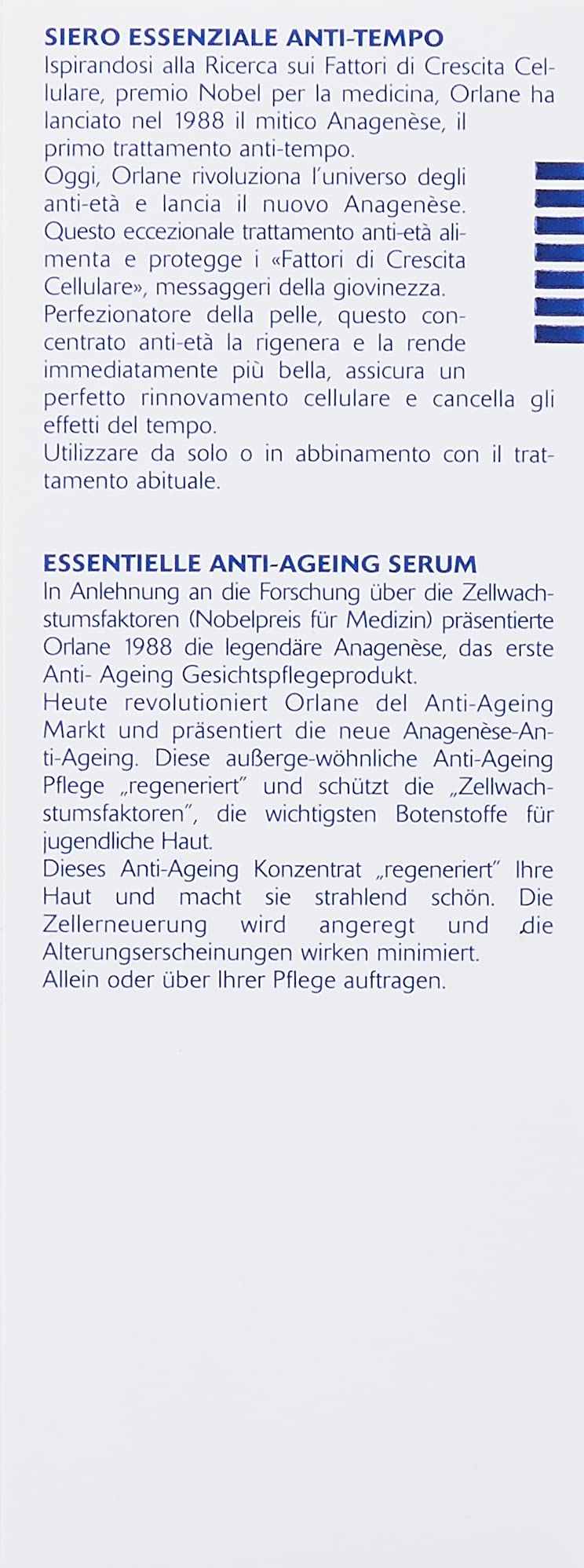 Orlane Mixte ORLANE ANAGENESE ESSENTIAL SERUM 30ML S RUM ANTI GE ESSENTIEL, Negro, La Norme EU