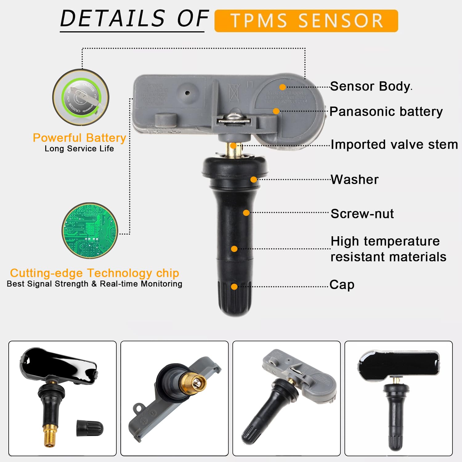 Snapklik.com : 4 Pack 315Mhz TPMS Tire Pressure Monitor Sensor For GM ...