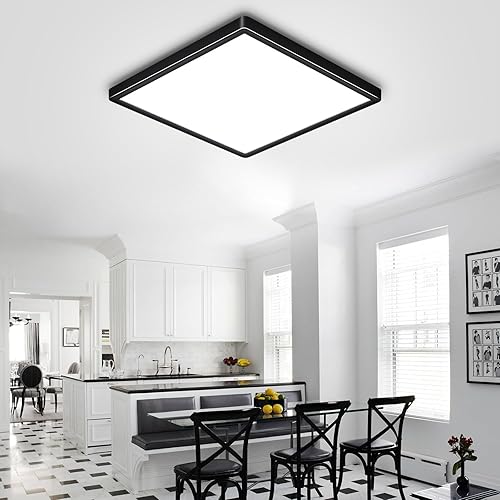Miniatura 9 de Lámpara de techo LED empotrada de 12 pulgadas, 24 W, 3000 K4000 K6000 K, luz de techo LED cuadrada ajustable, lámpara de techo plana brillante de