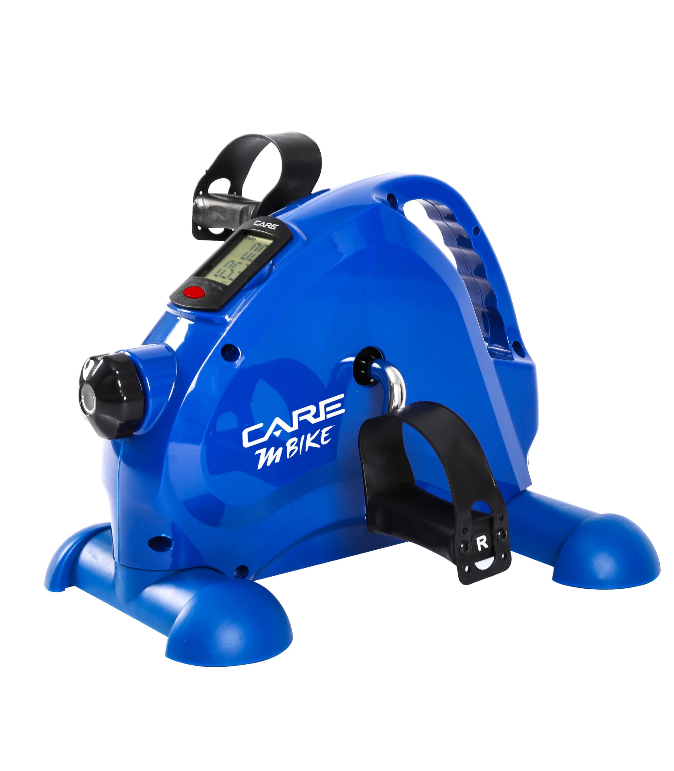 Care Fitness - Mini Pédalier - M Bike - Care - Format Ergonomique - Compact 3,5 Kg - Intensité Réglable - Écran Numérique - Pédales Antidérapantes - Sangles Incluses pour Plus de Stabilité