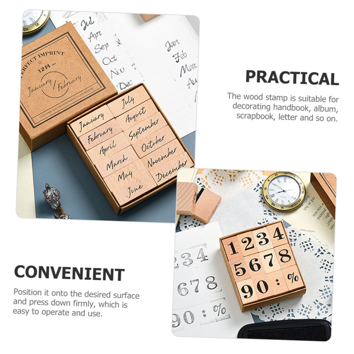 Artibetter 120stücke Teiliges Holzstempel Für Scrapbooking Und Multifunktionale Monats Und Datumsstempel Für Kreative Projekte Und Geschenkverpackungen