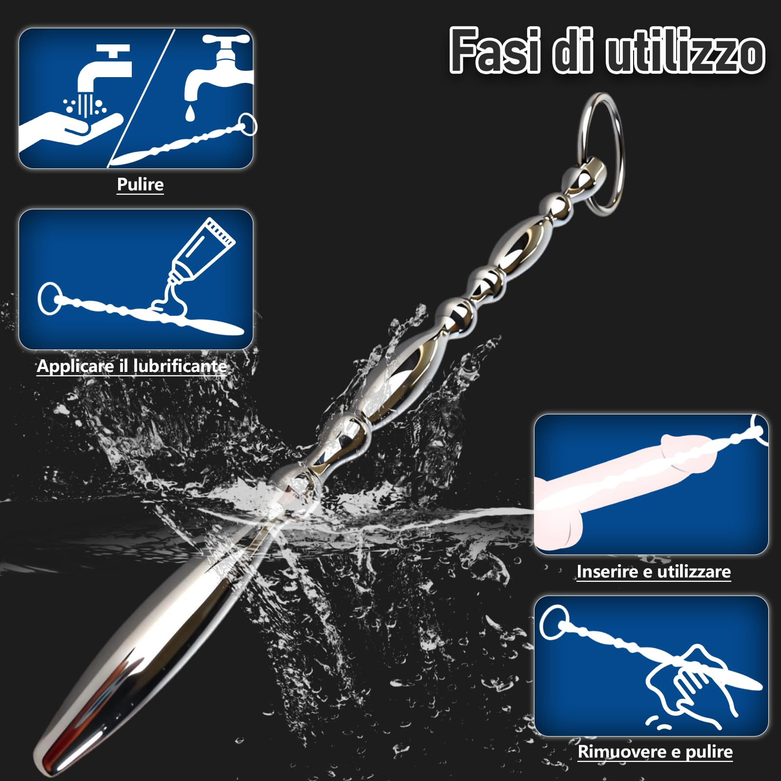 Dilatatori Uretrali 200×10mm Dilatatore Uretra Plug Uretrale Sonda Uretrale Uomo Plug Uretra Uomo Maschile Dilatatore Dilatatori del Pene Uomini Massaggio Prostatico Giocattoli Sex Toy per Uomini