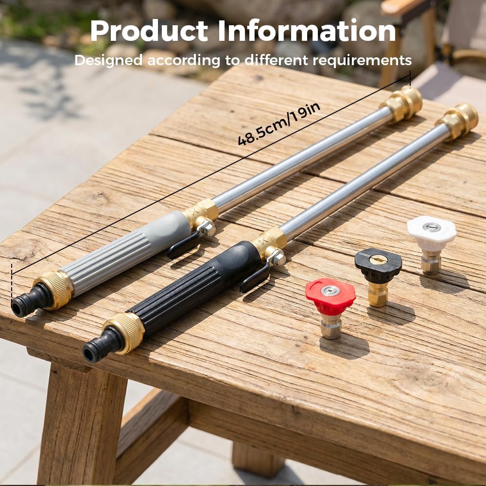 Jet Nozzle Power Washer for Garden Hose with 3 high-pressure nozzles, 2026 New Pressure Washer, Turn Any Hose Into a High Pressure Water Jet for Patio Garden Outdoor Cleaning (Black+Gray)