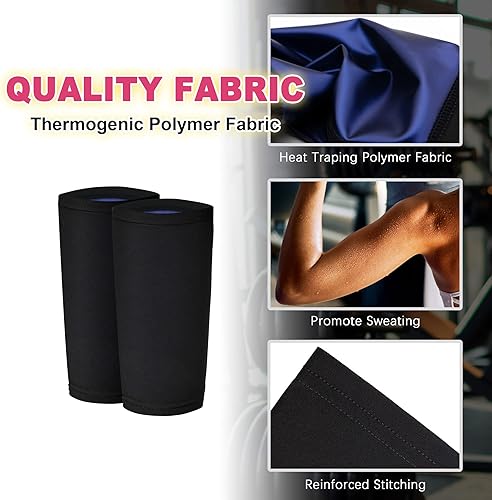 Miniatura 7 de Bakerdani Recortadores de brazos para mujer, bandas de compresión para sauna, sudar, moldeador, mangas de tóner para entrenamiento deportivo