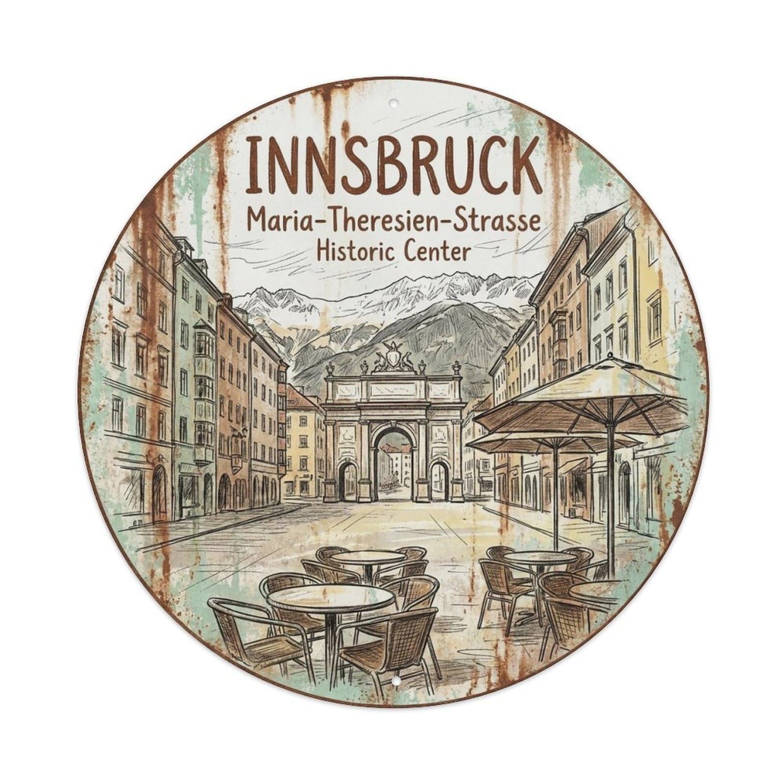 Innsbruck Tyrol Imperial City Heritage Travel Metal Tin Sign