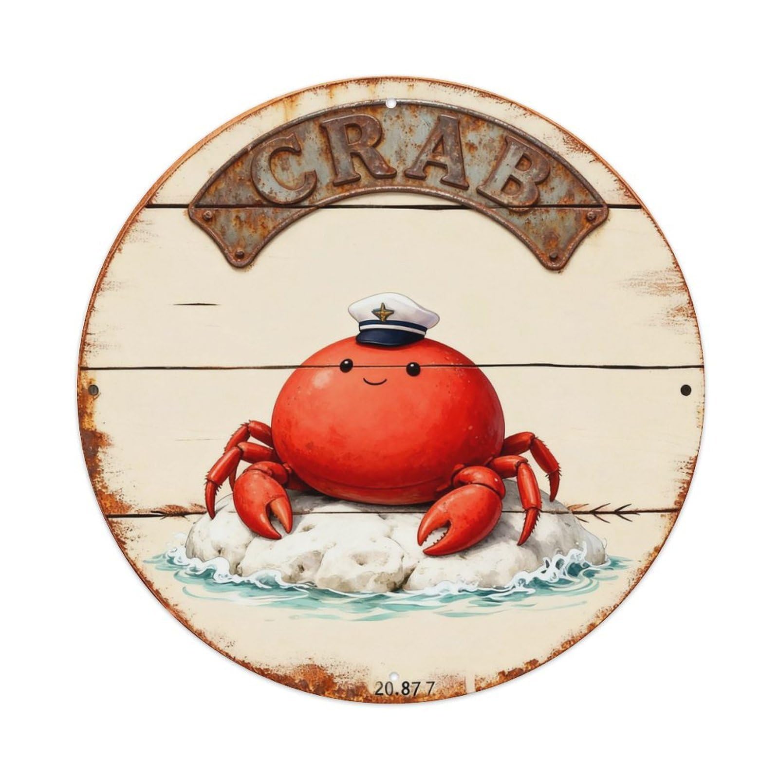 Crab Sign Metal Tin Sign Plaque