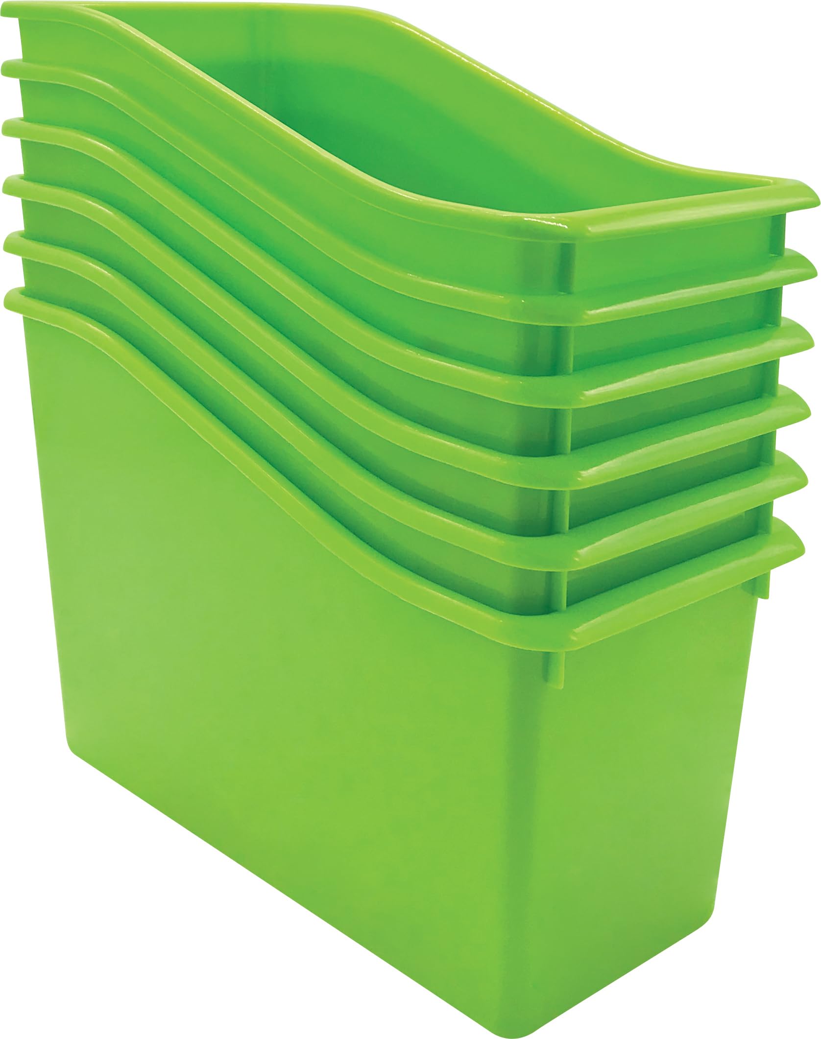 Bacs à livres vert citron TCR2088557 pour organiser le coin lecture des enfants