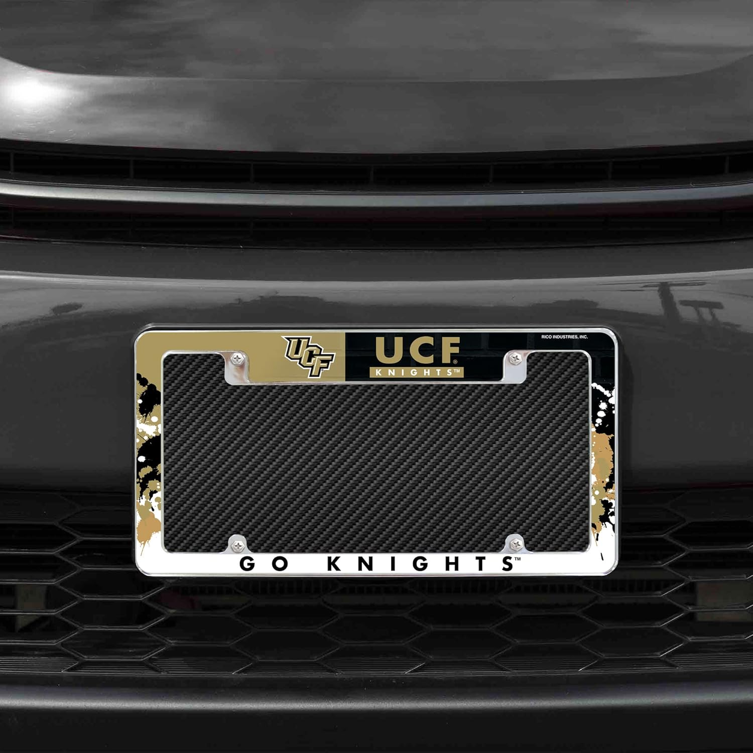 Rico Industries NCAA Standard 12" x 6" Chrome All Over Automotive License Plate Frame for Car/Truck/SUV (C Schools) - Image 2