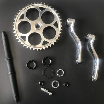 36T/44T Bicycle Wide Crank Assembly Kit 3pcs - 2 Stroke & 4 Stroke Gas Motorized Bicycle