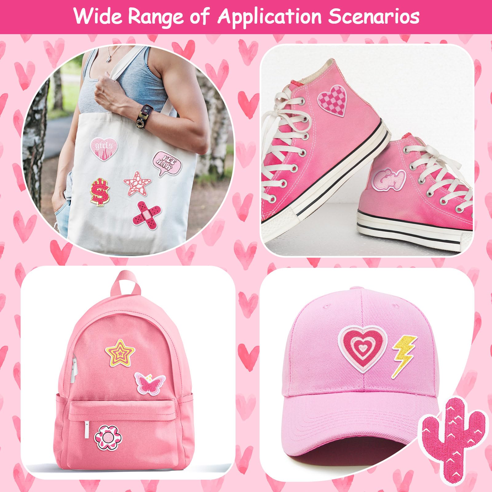 80 parches para sombreros de camionero, parches para planchar a granel, parches de vaquera occidental, parches rosas para coser en ropa, parches bordados para chaquetas, mochilas, accesorios de